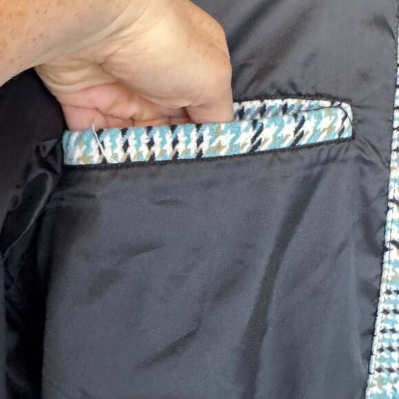 Bogey Boys Blue Black Ivory Sage Green Hounds Tooth Weekend Golf Jacket Size L - Picture 13 of 16